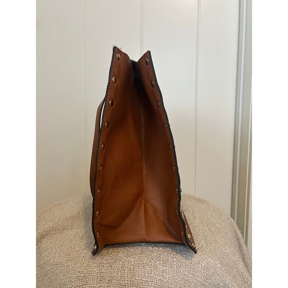 Steve Madden Bstraw Cognac Shoulder Tote Bag - Picture 7 of 9